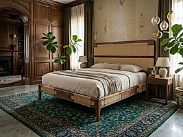 Ceviz Masif Ahşap Karyola