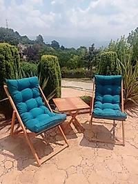 Arıa Şezlong Seti Katlanır/petrol mavi